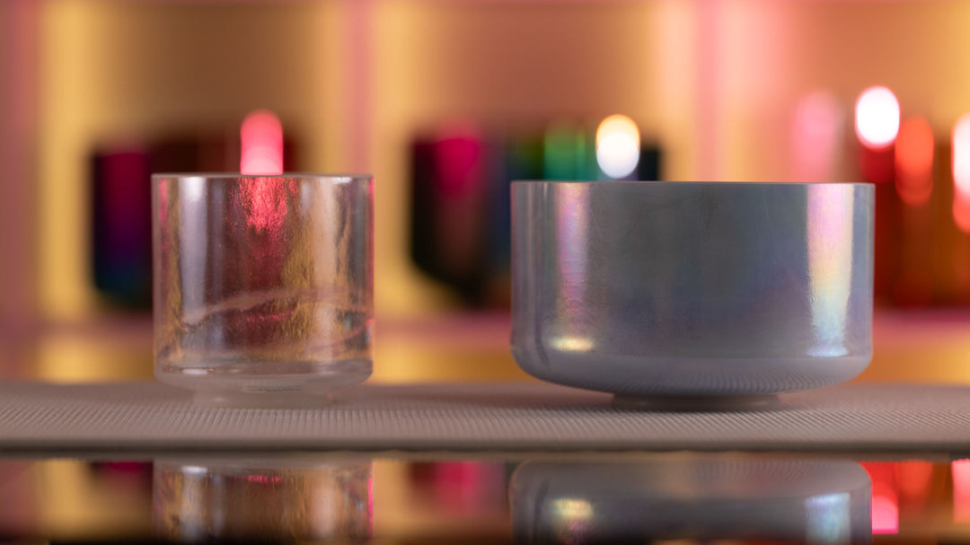 Serene Light: Singing Bowl Pair with Crystal Tones Bowls