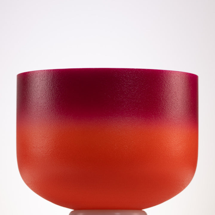 10" E-24 Frosted Harmonic Sunrise Crystal Singing Bowl, Silver inside