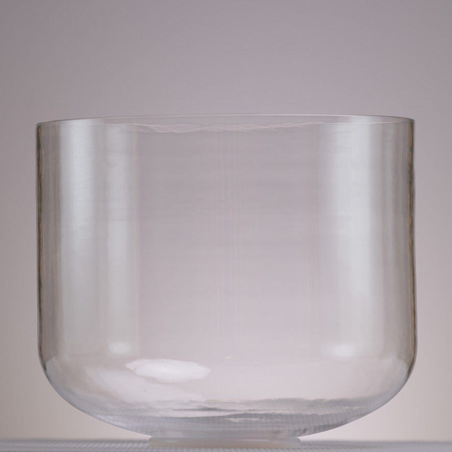 Large clear quartz singing bowl