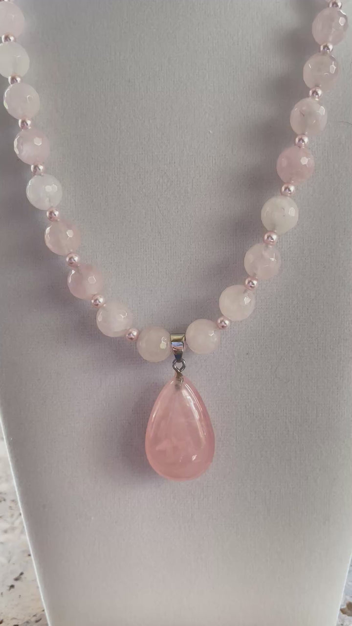 Rose Quartz necklace from Bowls of Sound