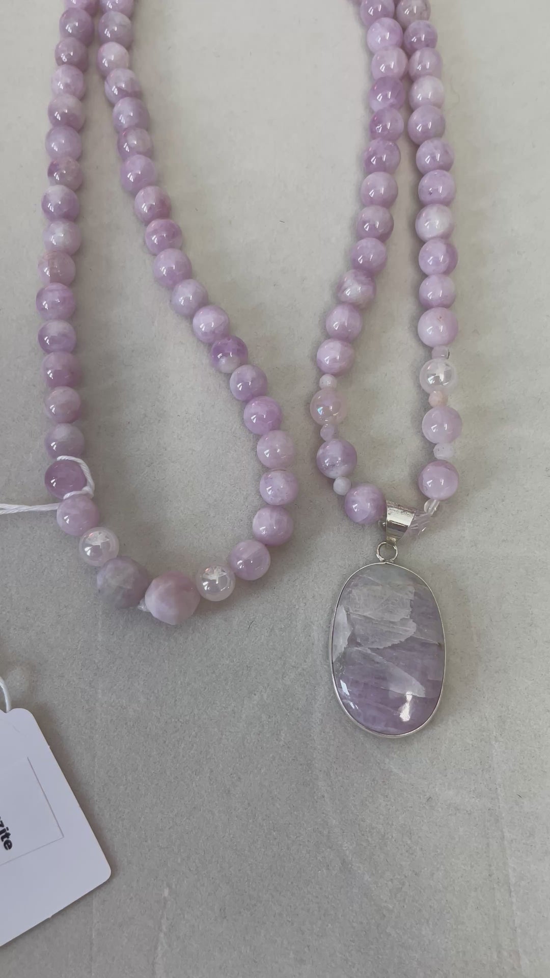 Kunzite Mala with Kunzite Pendant