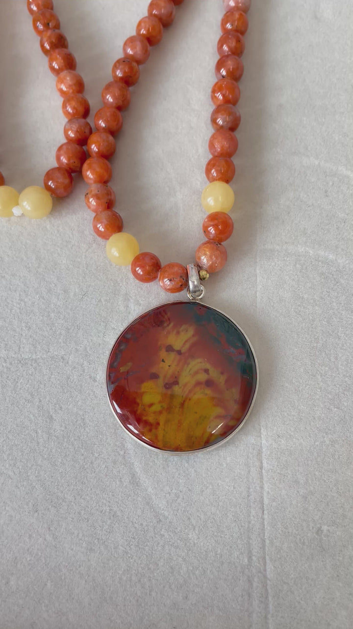 Orange Calcite Mala