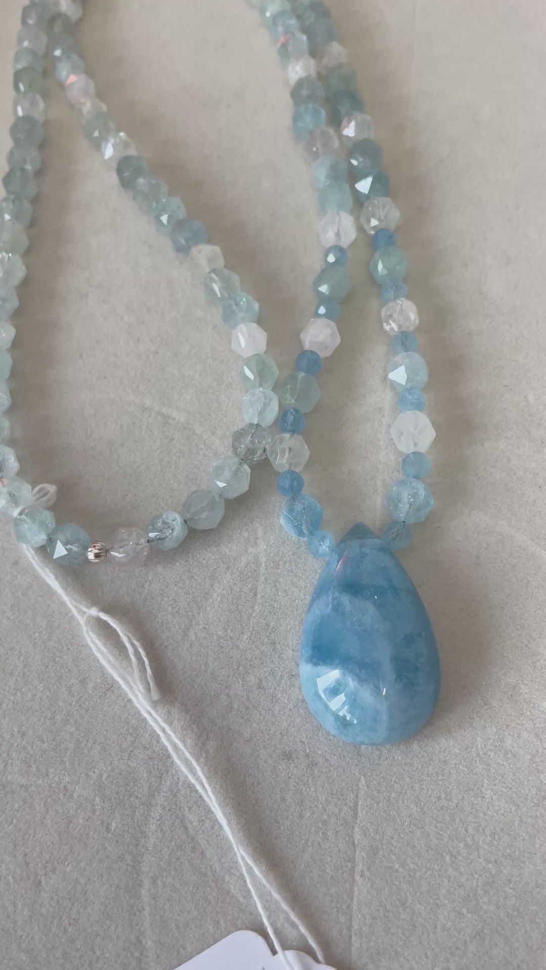 AAA Faceted Aquamarine Mala