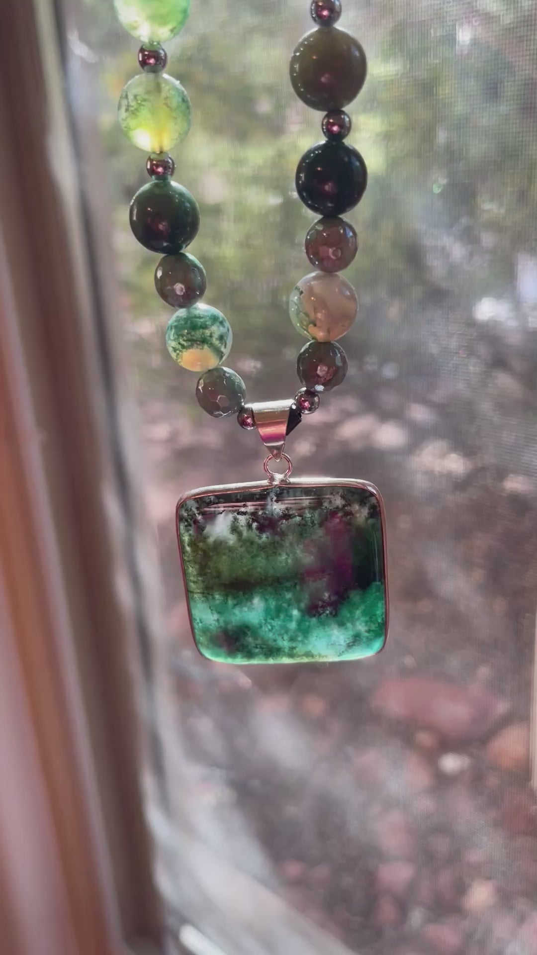 Moss Agate Mala