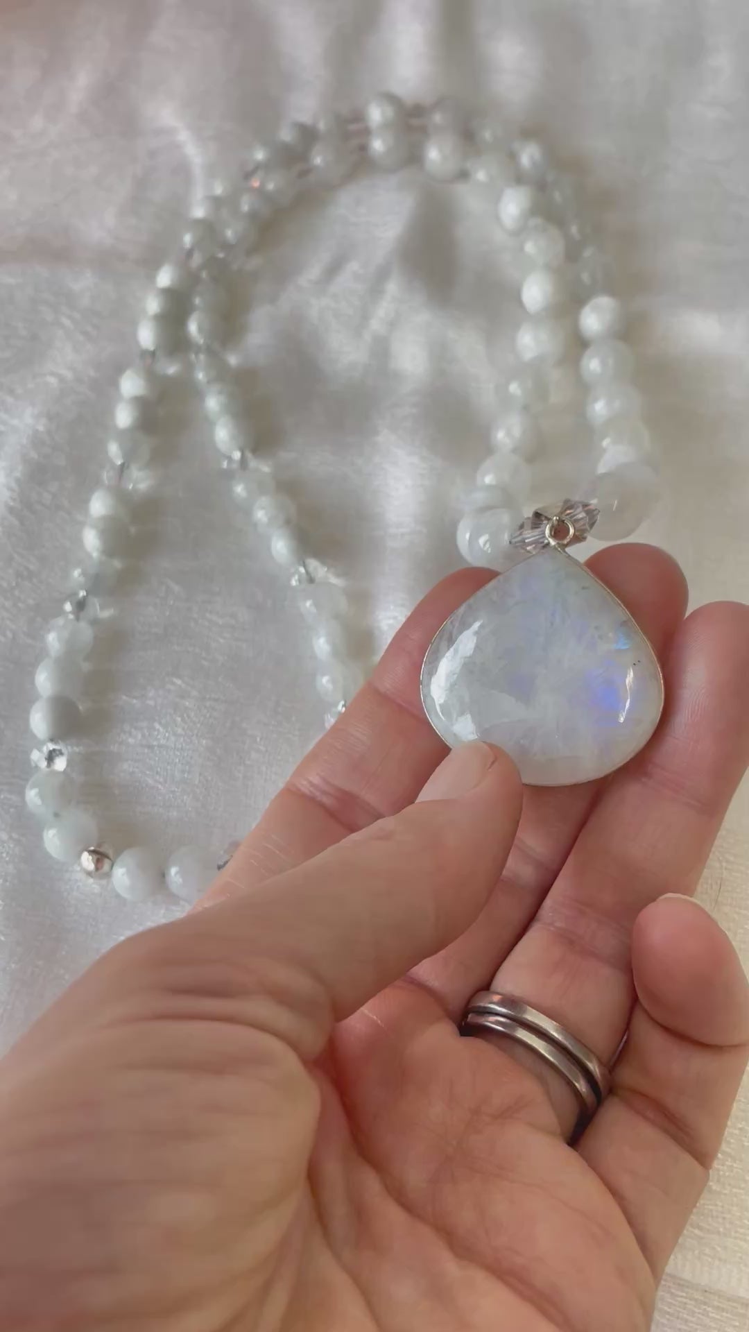 White Moonstone Mala