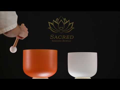 A# & F: Frosted Crystal Singing Bowl Pair