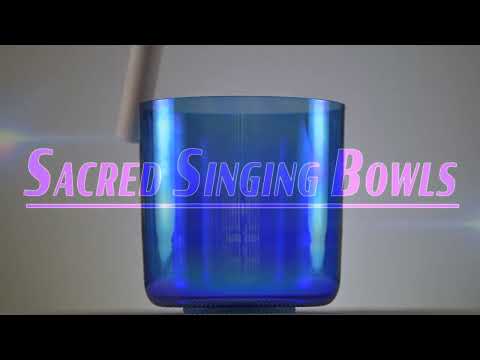 8" F#-10 Sapphire Spirit Crystal Singing Bowl, Prismatic, Perfect Pitch, Sacred Singing Bowls