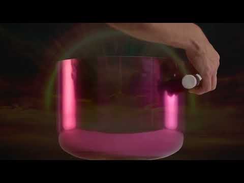12" F+23 Radiant Rose Crystal Singing Bowl, Gold inside