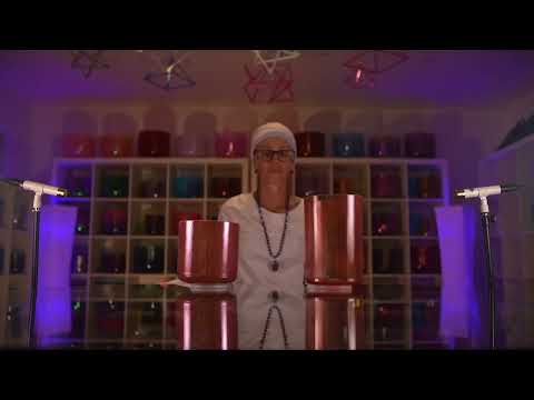 Rose Quartz Binaural Pair with Crystal Tones Bowls