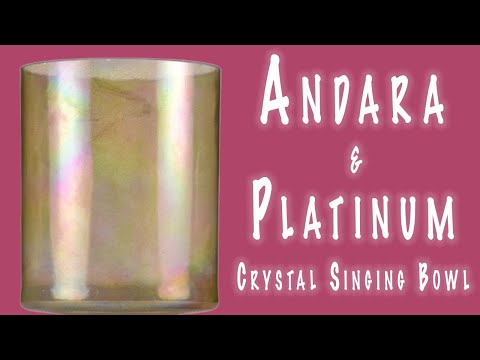 7" D#-45 Andara Platinum Tall Crystal Singing Bowl, Crystal Tones™