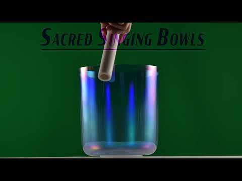 8.25" D-5 Peaceful Periwinkle Crystal Singing Bowl, Prismatic, Sacred Singing Bowls