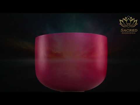 12" D#+3 Dreamy Peony Frosted Crystal Singing Bowl, Silver inside