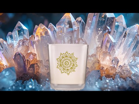 8" E-9 Clear Quartz with Solar Plexus Chakra Symbol, Sacred Singing Bowls