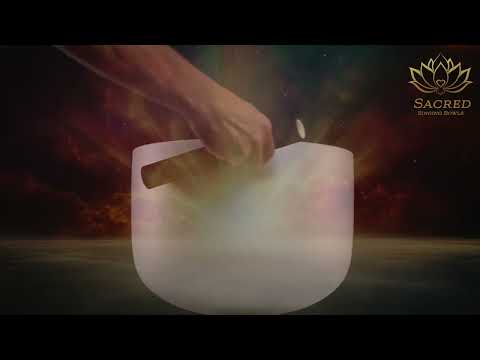 12" E-28 Frosted Silver Star Crystal Singing Bowl, Silver inside