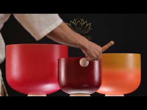 D Major: Frosted Crystal Singing Bowl Set