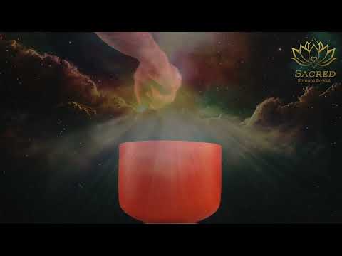 8" E+9 Setting Sun Crystal Singing Bowl, Silver inside