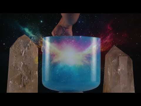 10" E-4 Serenity Sky Crystal Singing Bowl, Perfect Pitch