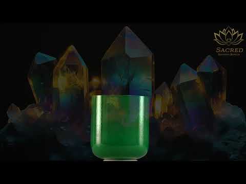 7" D#-17 Emerald Heart Crystal Singing Bowl