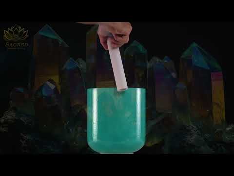 7" D#+4 Turquoise Tide Crystal Singing Bowl, Perfect Pitch