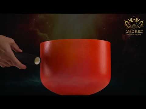 10" C#+5 Setting Sun Crystal Singing Bowl, Silver inside