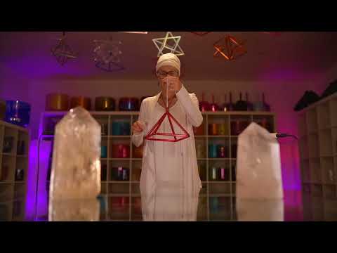 7.75" Ruby Ray Crystal Singing Pyramid