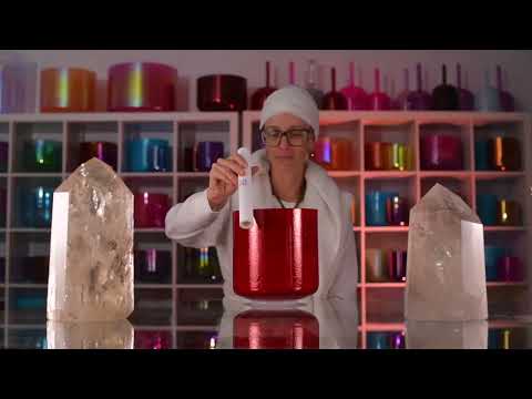 8" A-7 Crimson Dawn Crystal Singing Bowl, Perfect Pitch