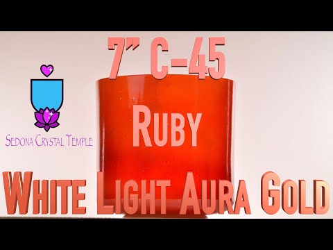 7" C-45 Ruby & White Light Aura Gold, Crystal Tones™