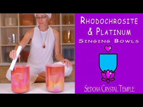 Rhodochrosite and Platinum Binaural Pair from Bowls of Sound