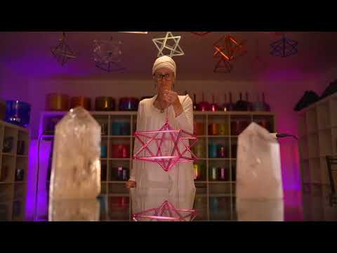 12" Pink Lotus Crystal Singing Temple Star from Sacred Singing Bowls™