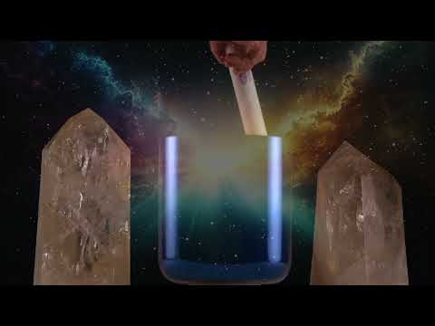 F-16 TRANQUIL SEA CRYSTAL SINGING BOWL, 24K GOLD INSIDE