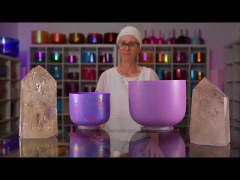 Frosted Lilac Blossom Singing Bowl Pair