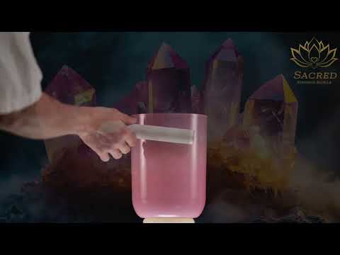 6.5" E-22 Majestic Mauve Crystal Singing Bowl, Tall