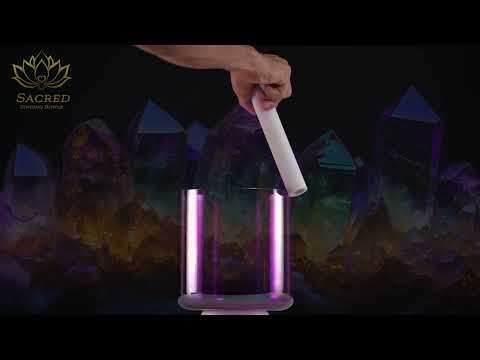 7.5" B+6 Lavender Lotus Crystal Singing Bowl, Perfect Pitch