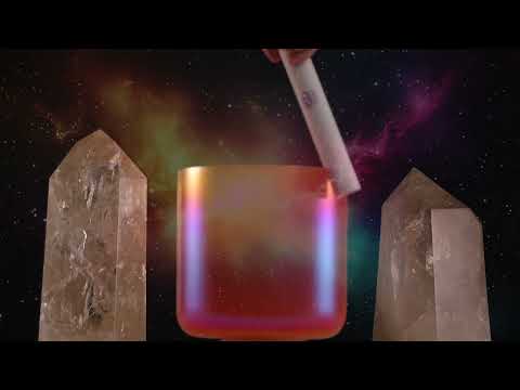 8" C+5 Sunset Serenade Crystal Singing Bowl, Perfect Pitch