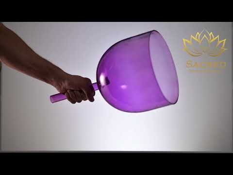 9" A-45 Lavender Lotus Crystal Singing Bowl, Handheld