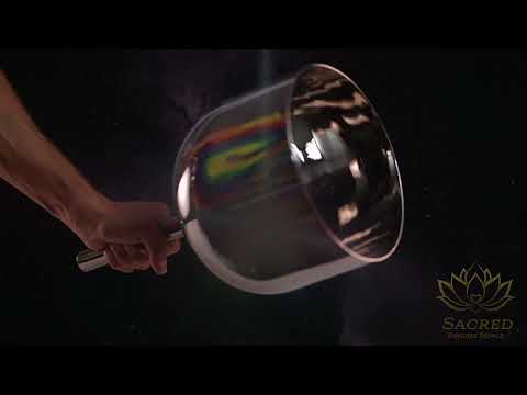 9" G#+17 Silver Star Crystal Singing Bowl, Handheld