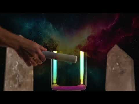 6.25" F#+9 Celestial Rainbow Crystal Singing Bowl, Perfect Pitch