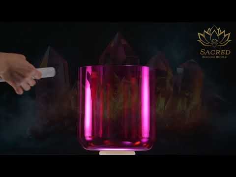 10" B-26 Magenta Manifestation Crystal Singing Bowl, Gold inside