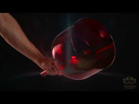 9" G-23 Ruby Ray Crystal Singing Bowl, Handheld