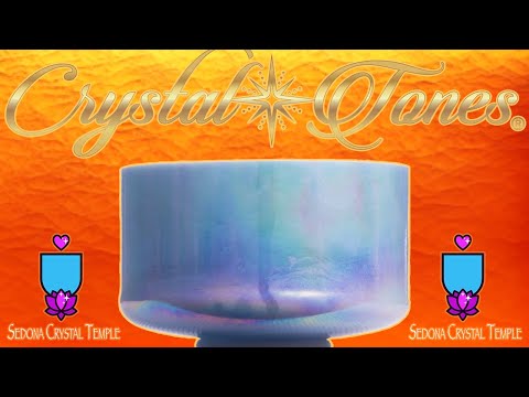 9” E-50 Turquoise Platinum Ocean Gold inside Crystal Singing Bowl, Crystal Tones™