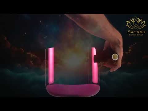 9" A#+30 Radiant Rose Crystal Singing Bowl, 24k Gold inside