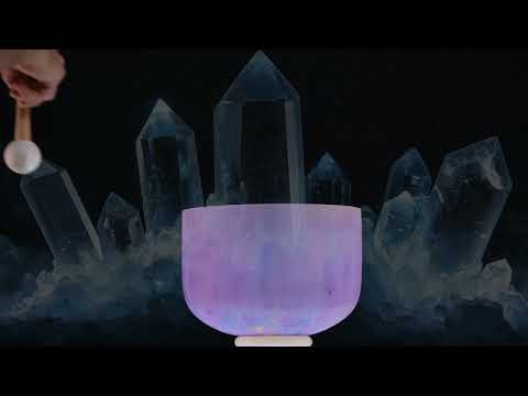 10" A-24 Light Purple Swirl Frosted Crystal Singing Bowl