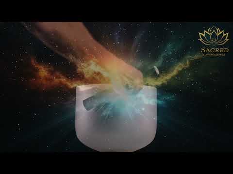 9" E+6 Frosted Silver Star Crystal Singing Bowl, Silver inside