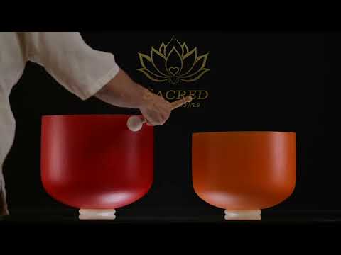 C# & G#: Perfect Fifth Frosted Crystal Singing Bowl Pair