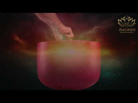 12" F+3 Dreamy Peony Frosted Crystal Singing Bowl, Silver inside